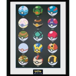 Pokémon Gerahmter Kunstdruck – Pokébälle