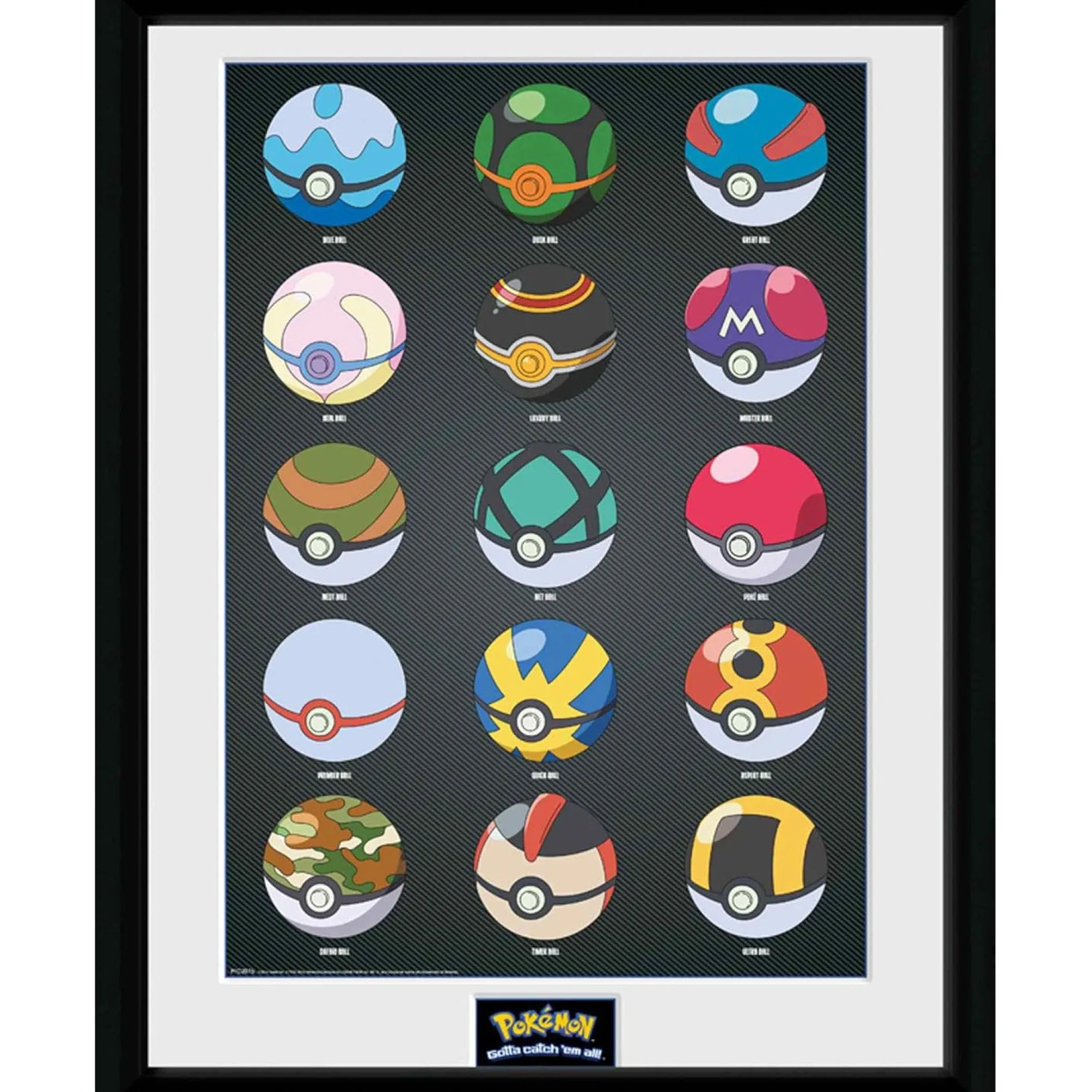 Pokémon Gerahmter Kunstdruck – Pokébälle