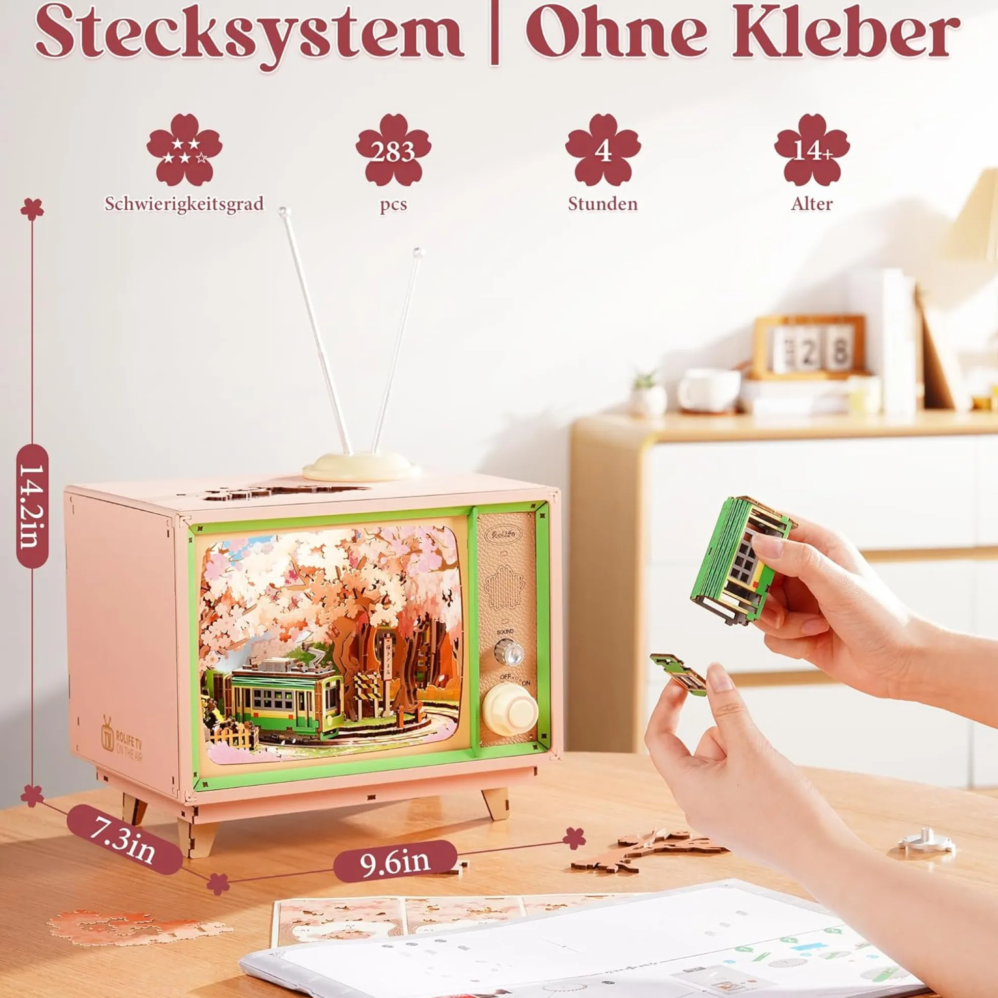 Sakura Traumtour Retro TV Spieluhr Holzbausatz