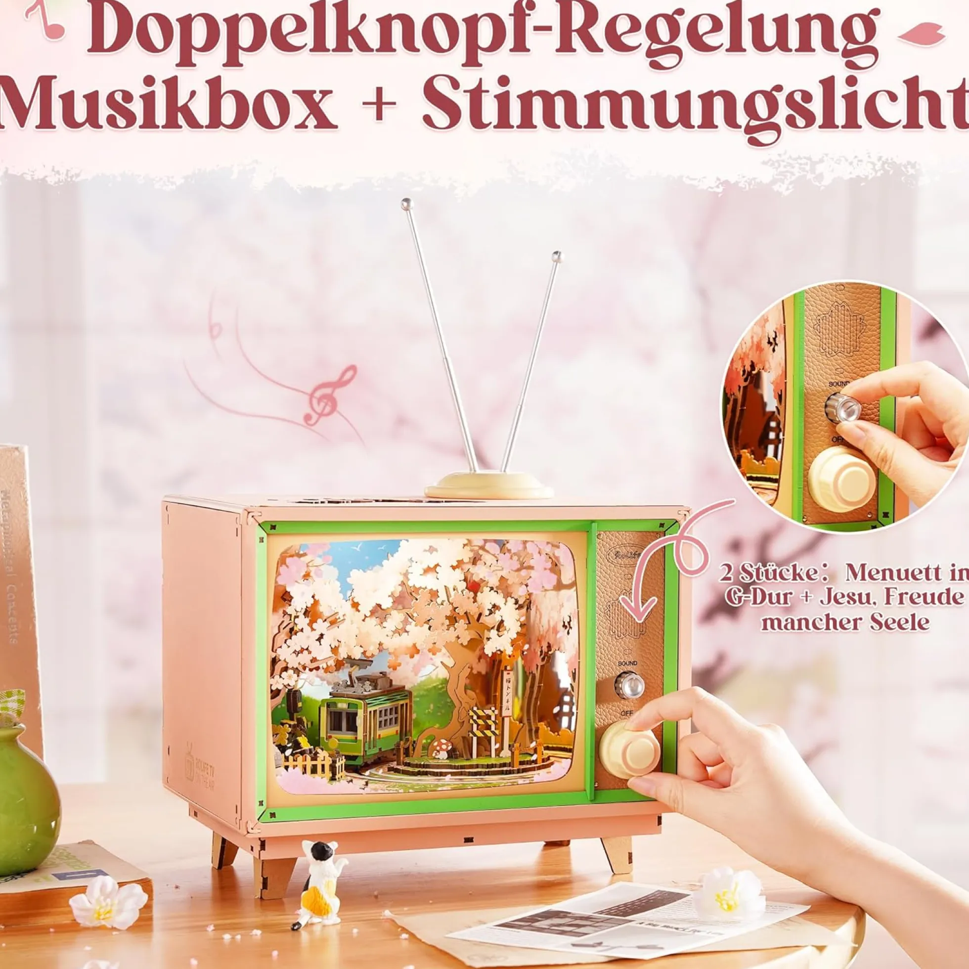 Sakura Traumtour Retro TV Spieluhr Holzbausatz