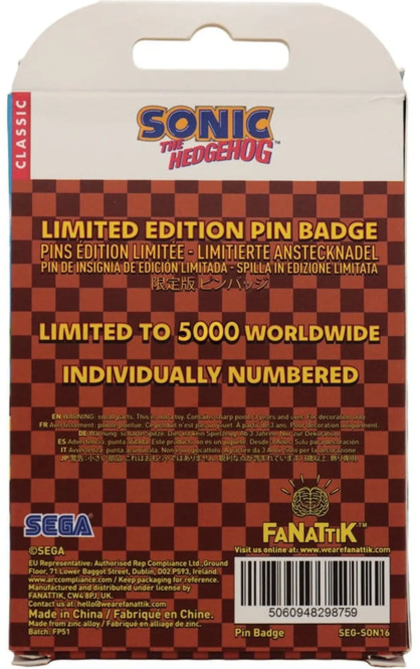 Sonic Ansteck-Pin aus Metall