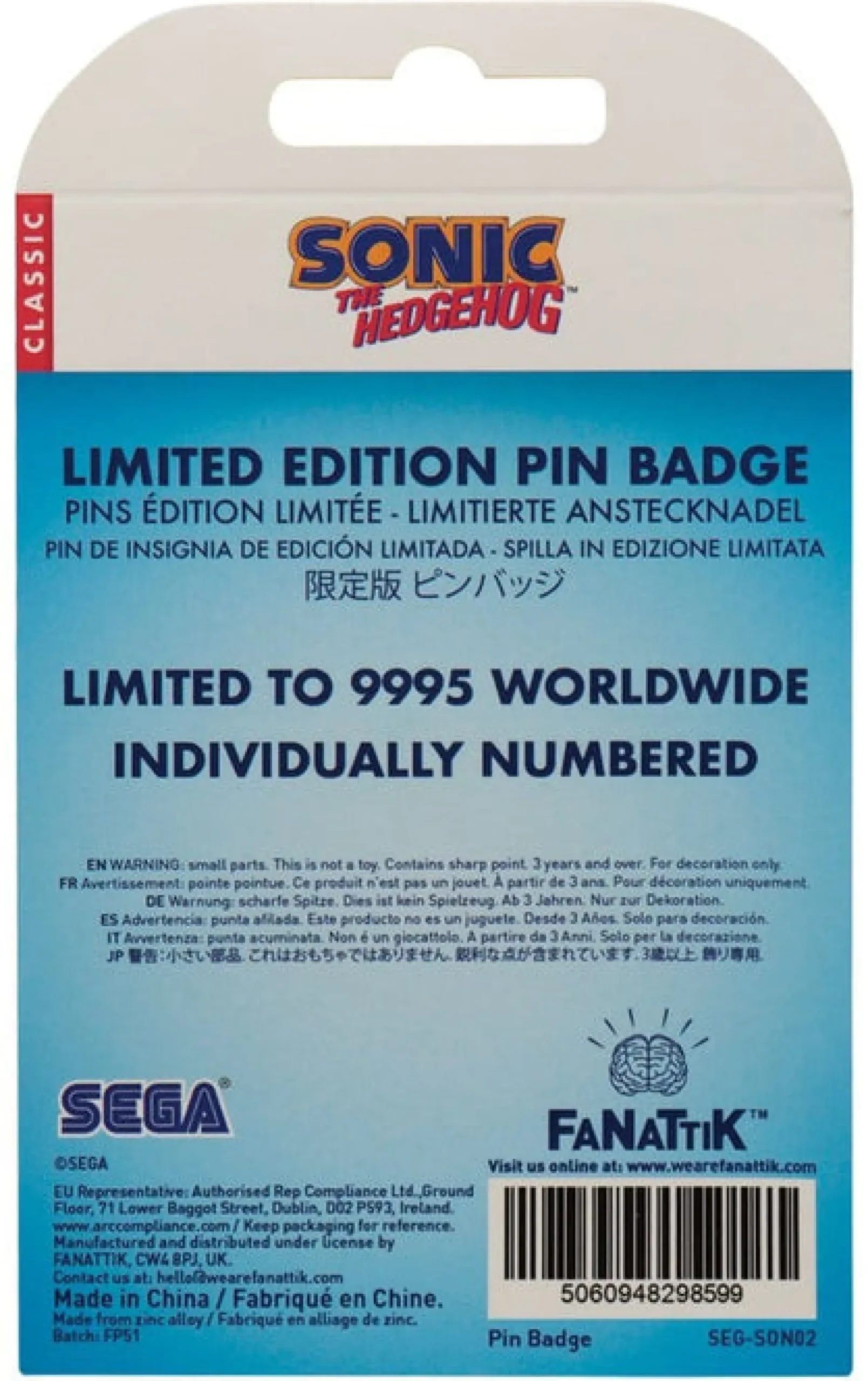 Sonic Ansteck-Pin aus Metall