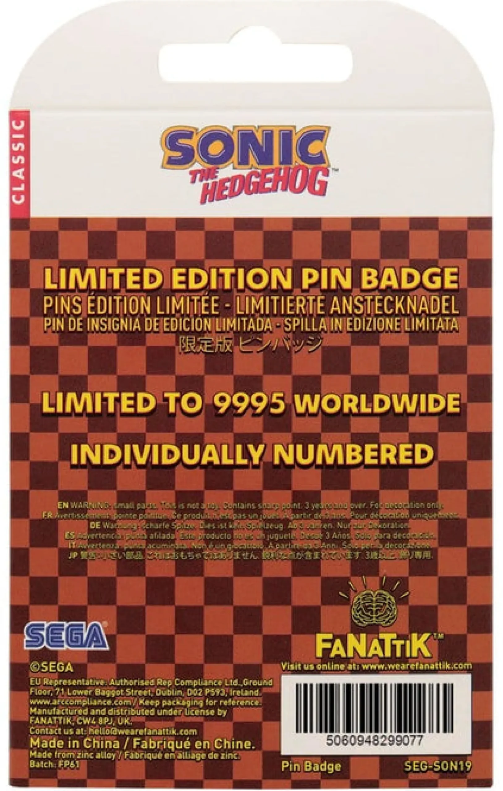 Sonic Ansteck-Pin mit beweglichem Igel