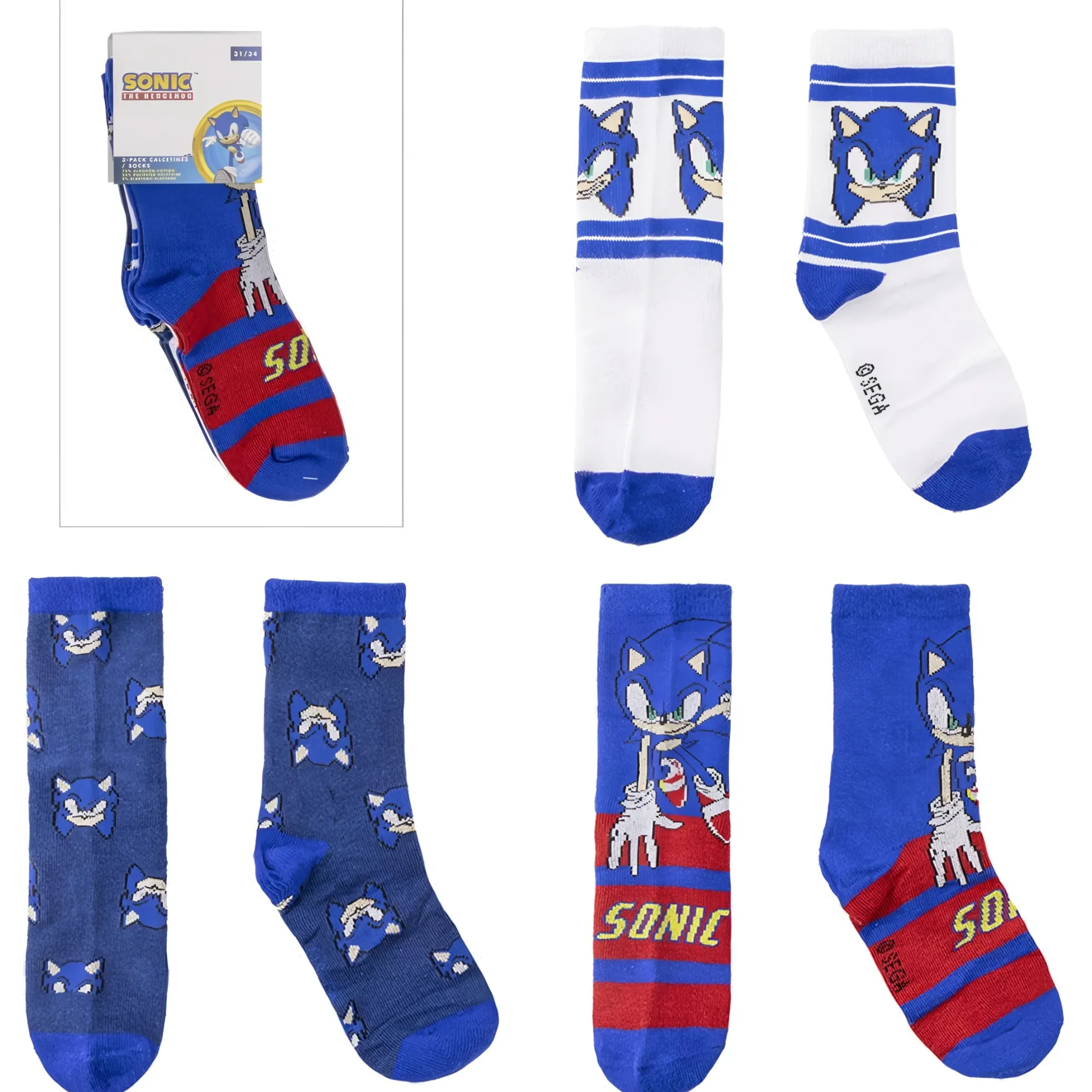 Sonic the Hedgehog Socken 3er-Set