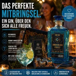 Star Trek Andorian Frost Gin Set mit Edelstahl Eiswürfeln