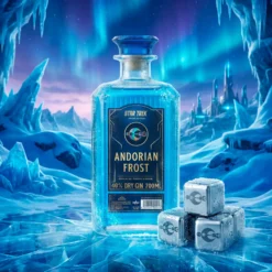 Star Trek Andorian Frost Gin Set mit Edelstahl Eiswürfeln
