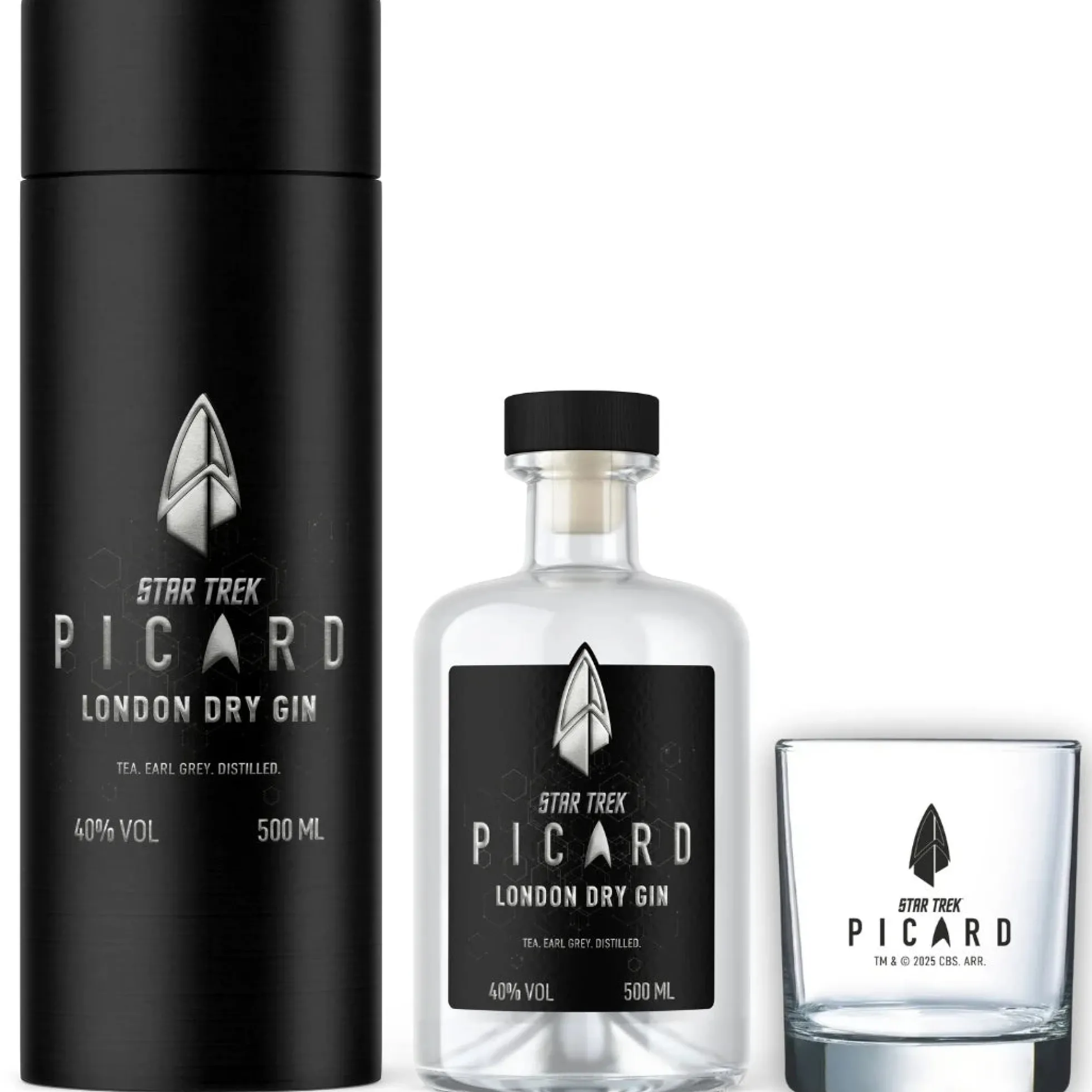 Star Trek Picard Earl Grey Gin mit Sammlerbox und Glas