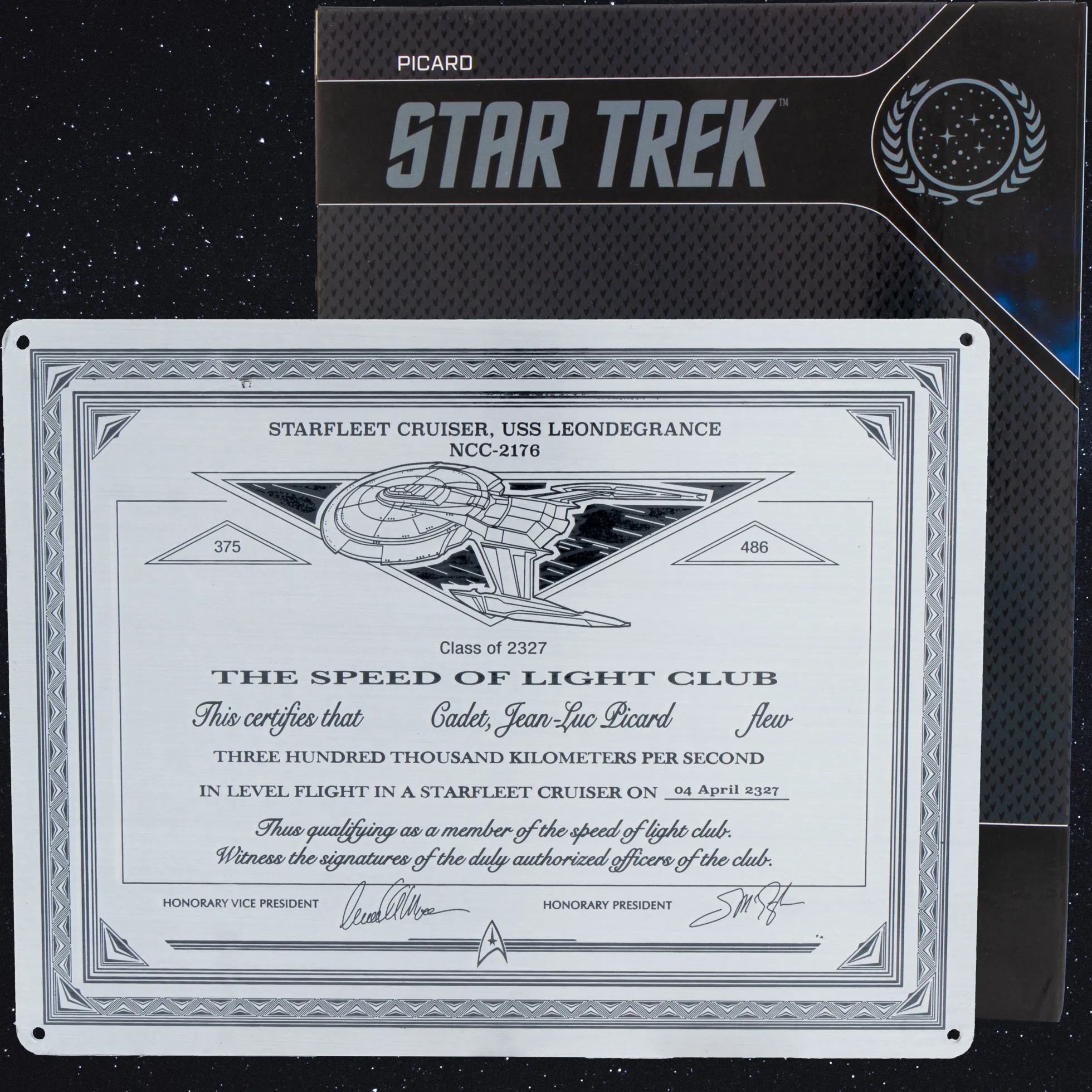 Star Trek Picard Speed of Light Club Plakette