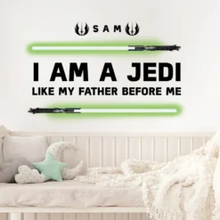 Star Wars Glow in the Dark Wandaufkleber I am a Jedi