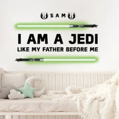 Star Wars Glow in the Dark Wandaufkleber I am a Jedi