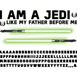 Star Wars Glow in the Dark Wandaufkleber I am a Jedi