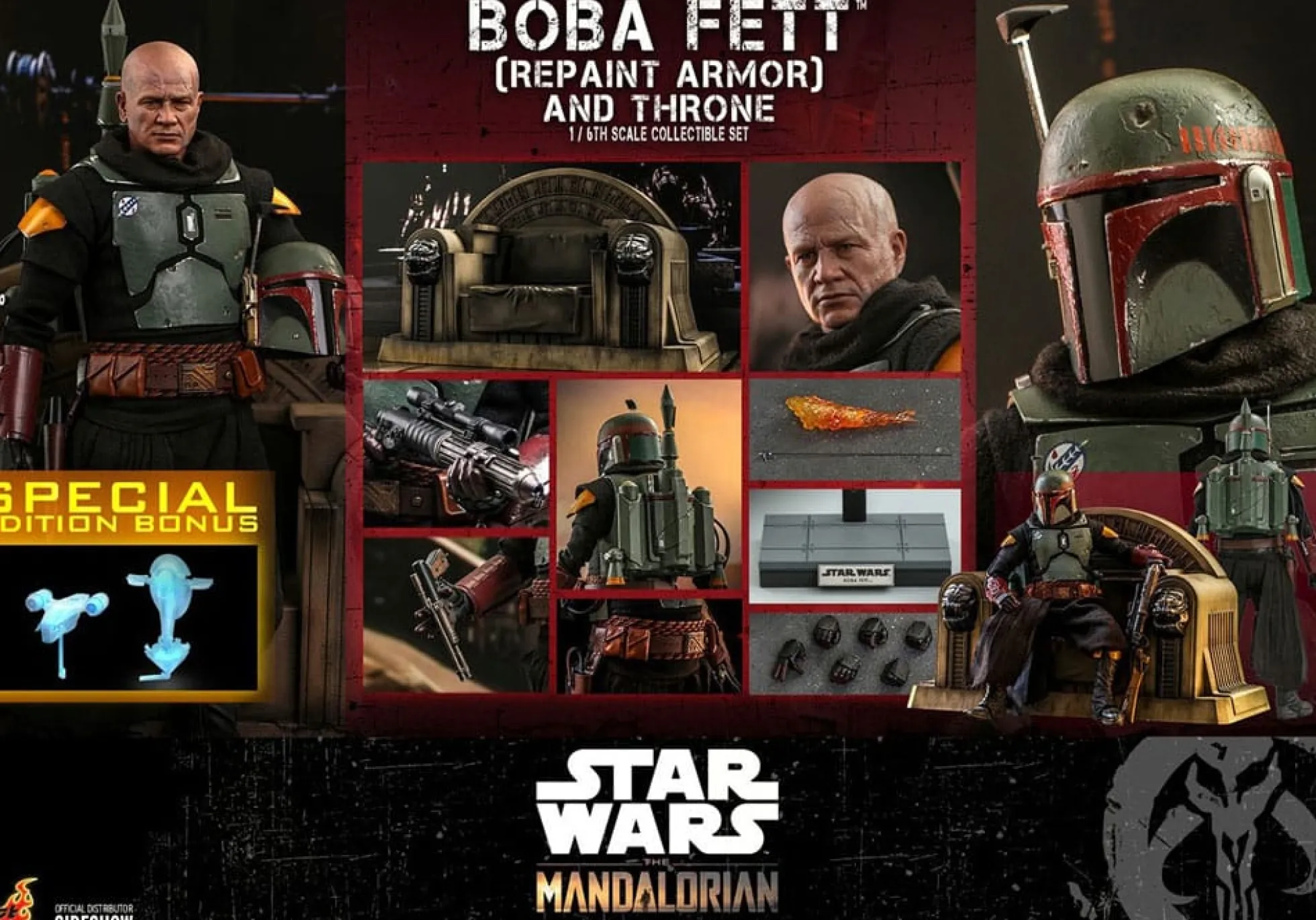 Star Wars The Mandalorian Boba Fett mit Thron Actionfigur 1:6 Special Edition