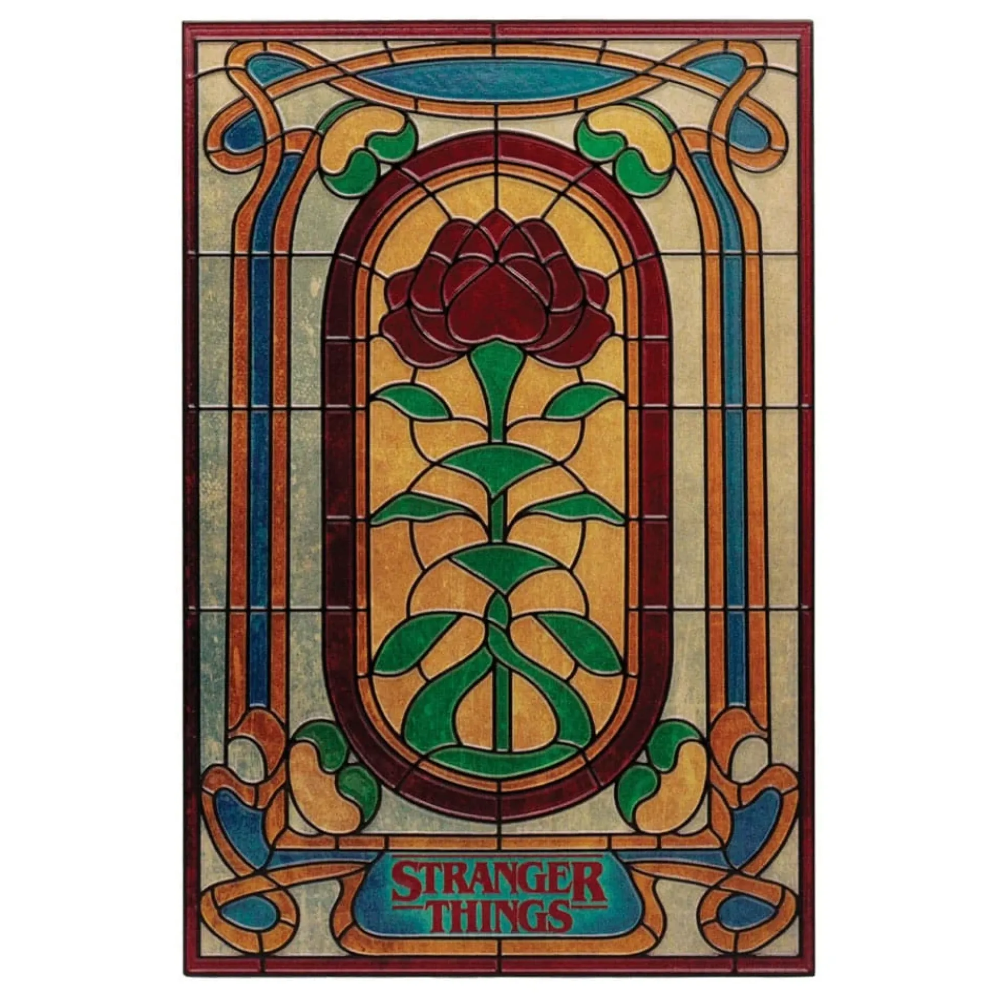 Stranger Things Wandschild Creel House Buntglasfenster