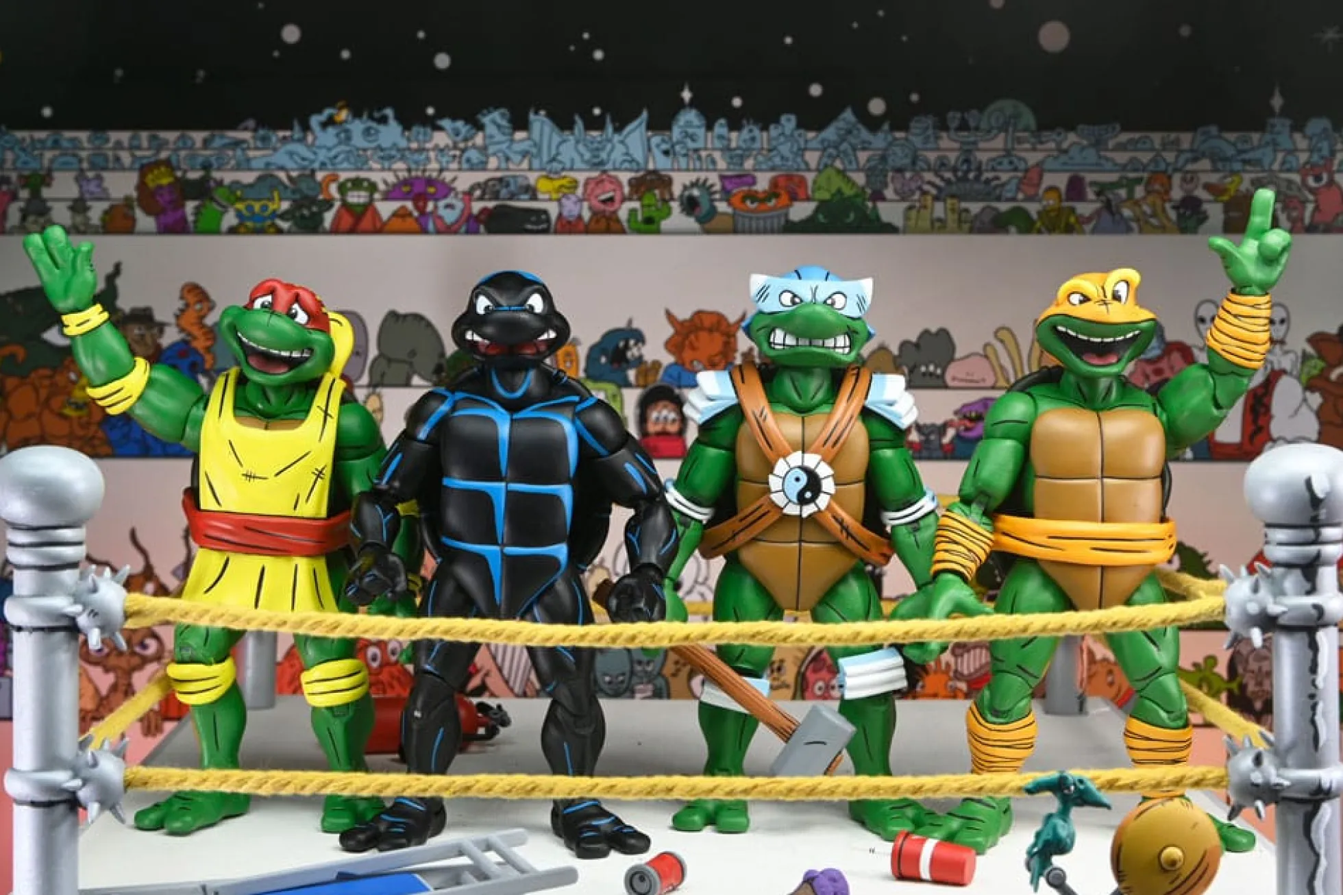 Teenage Mutant Ninja Turtles Stump Wrestling Actionfiguren 4er-Pack (Archie Comics)