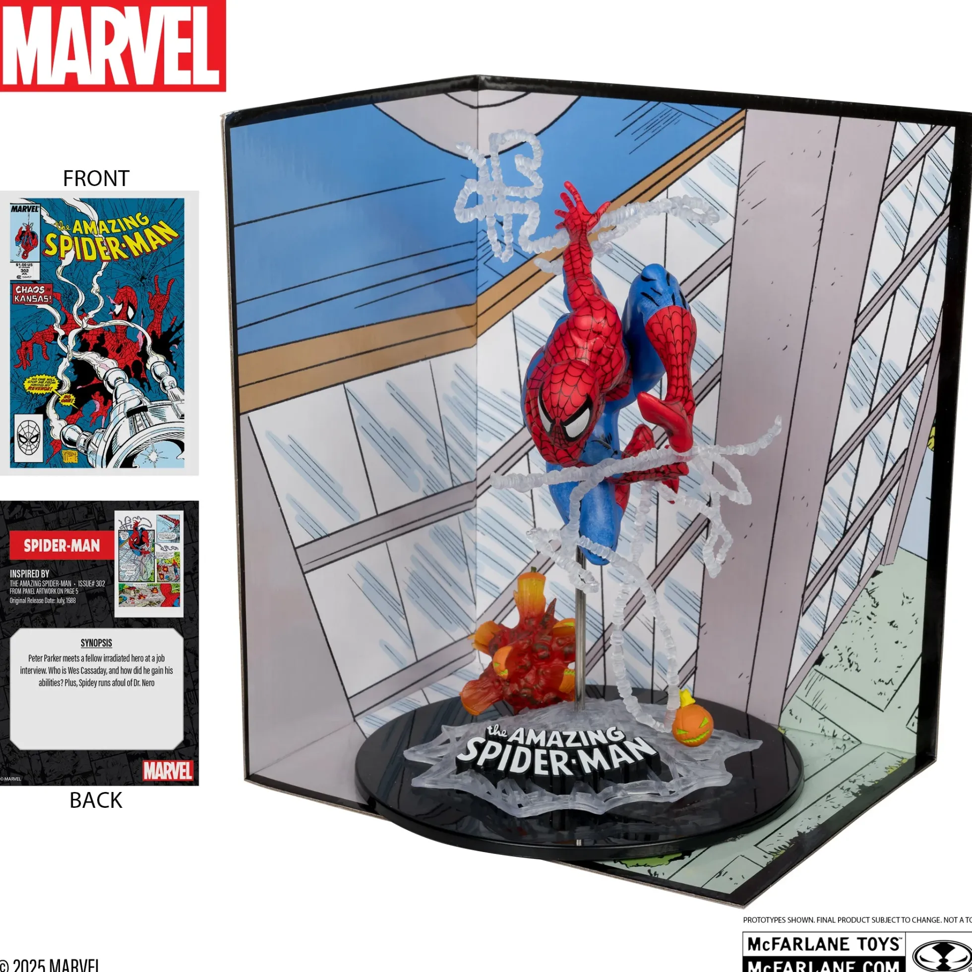 The Amazing Spider-Man Sammelfigur mit Comic-Diorama