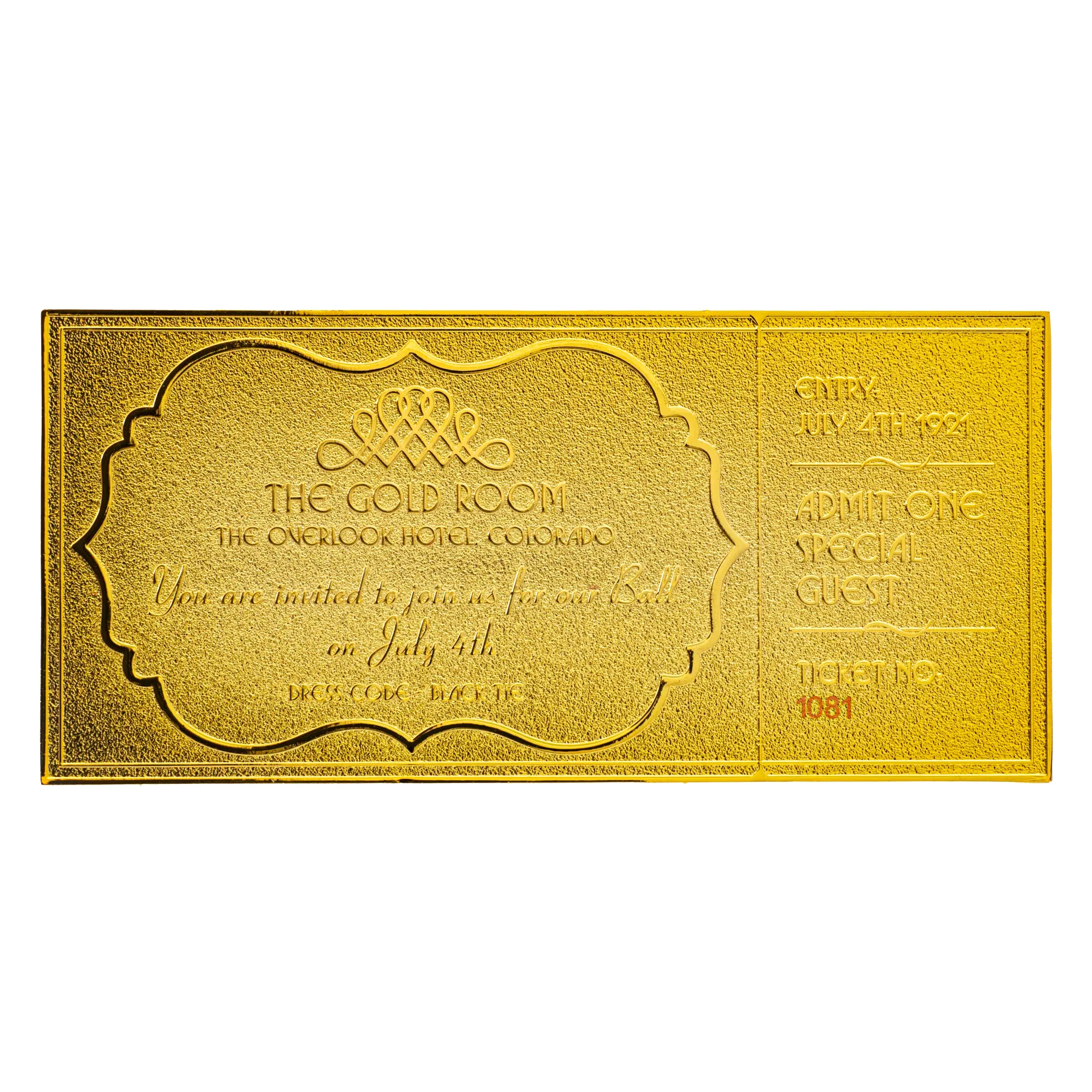 The Shining 24K vergoldetes Ticket