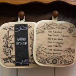 Topflappen-Set Auenland Speiseplan
