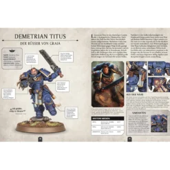 Warhammer 40.000 Lexikon der Figuren mit Leutnant Titus Miniatur